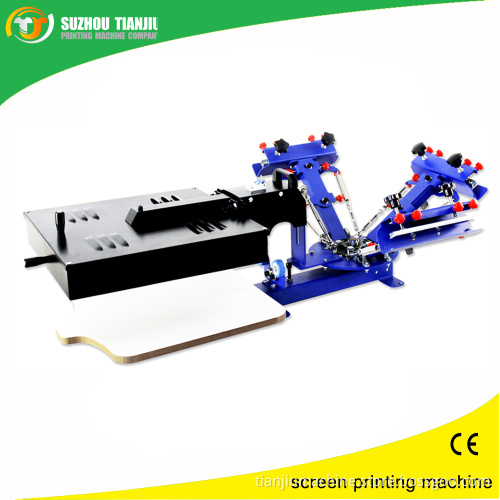 Desktop Manual 3 color 1 station textile printing machine with flash dryer